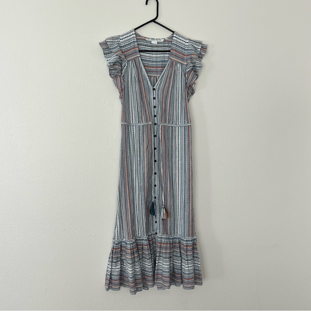 Veronica Beard Multicolor Striped Midi Dress